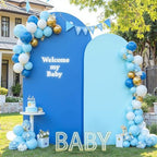 Light Blue and Dark Blue Arch Backdrop Covers 7.2FT 6FT Party Wedding Arch Covers Stretchy Backdrop Set of 2 Baby Shower Bridal Shower Photo Birthday Spandex Arch Stand Cover - Image 5