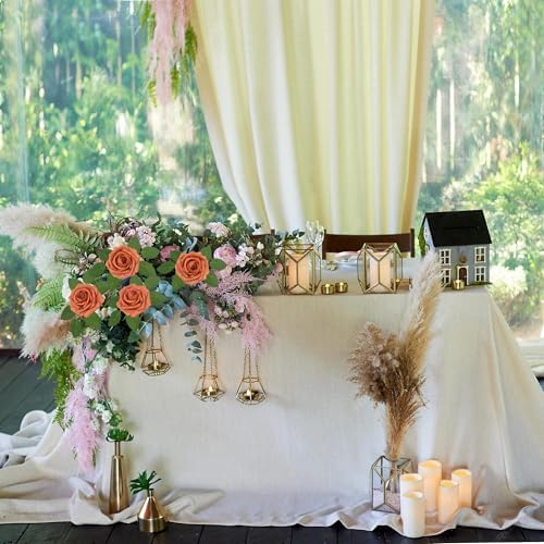 100PCS Burnt Orange Artificial Flowers Realistic Roses, Real Looking Fake Roses with Stem for DIY Wedding Bouquets Centerpieces Bridal Shower Party Home Romantic Decorations (Burnt Orange, 100pcs) - Image 6