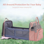 DERJUNSTAR Diaper Bag Backpack – Large Capacity Baby Diaper Bag with Changing Pad for Dad and Mom, Waterproof Travel Backpack, Multi-Function Bag with USB Charging Port, Rose Pink - Image 2