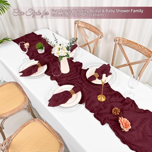 100 Pack Burgundy Cloth Napkins 20x20 Inch Cheesecloth Napkins - Image 4