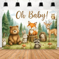 Oh Baby Woodland Baby Shower Backdrop - 10x8ft Gender Neutral Forest Animal Background for Boys Girls, Rustic Baby Shower Party Decorations, Watercolor Animal Banner for Wall Decor by Unknown