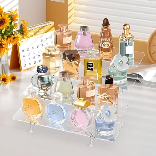 4 Tier Acrylic Display Riser Stand, Clear Perfume Organizer, Cupcake Stand - Image 4