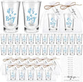 Pickmesh 100 Sets Baby Shower Party Favors for Guests 1.2 oz Acrylic Clear Shot Glasses Thank You Tag Card Organza Bag Twine for Baby Shower Gender Reveal Appreciation Theme Return Gift(Boy) by Pickmesh