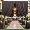 50ft×15ft Brown Backdrop Curtain for Wedding Parties by PartyVillage