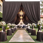 50ft×15ft Brown Backdrop Curtain for Wedding Parties by PartyVillage