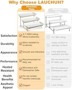 LAUCHUH Large 3 Tier Serving Stand Porcelain Tiered Serving Trays for Party - Image 3