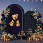 Moukeren Tartan Plaid Teddy Bear Arch Backdrop Cover 6ft and 7.2ft - Image 5