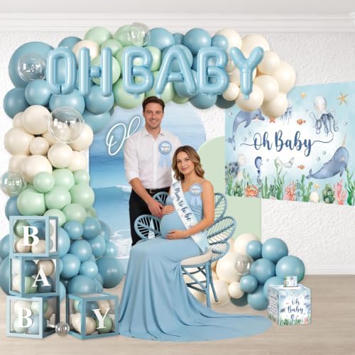 Cocomigo 347PCS Under the Sea Baby Shower Decorations Set Serves 25 - Image 4