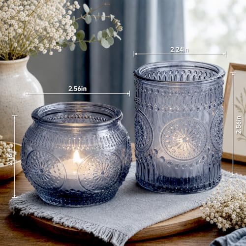 24PCS Blue Votive Candle Holders - Image 2