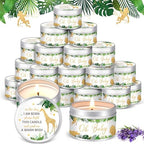 MTLEE Jungle Animal 24 Pcs Baby Shower Party Favors Candles Lavender Scented Baby Shower Favors for Guests Rustic Tealights Candles Gender Reveal Return Gifts(Gold, 1.2 oz) by CelebrateEveryMoment
