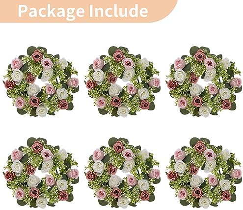 NUPTIO Candle Rings Wreaths, Wedding Centerpieces for Tables, 14 inch Diam - Image 6