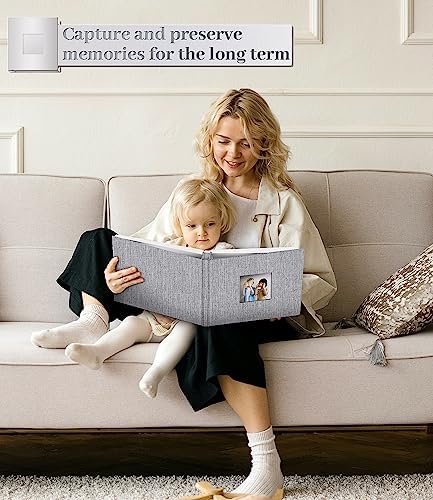 Artfeel Photo Album Self Adhesive Scrapbook Album for 3x5 4x6 5x7 8x10 Pictures,120 Pages Linen Cover with Display Window DIY Photo Book,Ideal Gifts for Family Travel Wedding Baby - Image 6