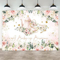 12x6ft Baby Shower Backdrop A Baby is Brewing Photography Background White Floral Pink Teapot Tea Party Theme Banner Decorations Rose Flower Green Leaf Golden Glitter Heart Photo Booth Prop by ASDCXZ