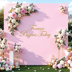 Pink Square Arch Backdrop Cover 8x8FT, Double-Sided Stretchy Spandex Fabric Fits Square Arch Backdrop Stand, Pink Background Backdrop for Wedding Baby Shower Birthday Party Decorations - Image 2