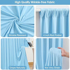 10ft x 10ft Baby Blue Backdrop Curtains Wrinkle Free Polyester Drapes - Image 6