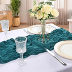 12 Pack 10Ft Teal Cheesecloth Table Runner 23 x 120 Inch - Image 6