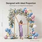 Wedding Arch Backdrop Stand, Gold Wedding Arches for Ceremony Square Metal Balloon Arch Stand Garden Arbor Frame for Wedding Birthday Party Baby Shower Photo Booth Background Decoration - Image 4