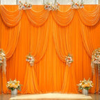 24x10FT Orange Backdrop Curtains for Wedding Parties, Wrinkle Free Polyester Photography Backdrop Drapes for Wedding Baby Shower Birthday Parties Stage Background Stand Decorations 4x10ft,6 Panels - Image 5