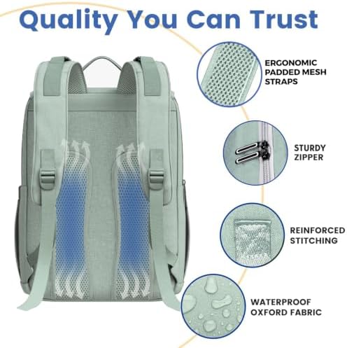PILLANI Baby Diaper Bag Backpack - Baby Bag for Boys & Girls, Large Waterproof Diaper Backpack - Toddler Diaper Bag with Changing Pad, Boy Baby Shower Gifts for Mom - Newborn Stuff, Baby Essentials - Image 4