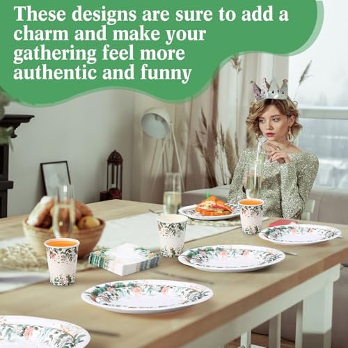 400 Pcs Sage Green Plate and Napkin Party Supplies, Green, Ease - Image 4