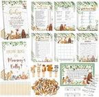 Funnymoom 426 Pcs Woodland Baby Shower Games, 8 Activity Cards with Bingo by Funnymoom
