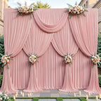 16ftx10ft Wrinkle Free Dusty Rose Backdrop Curtain - 10 Feet Photography Backdrop Drapes, Silky Polyester Back Drop Cloth for Wedding Baby Shower Balloon Arch Background by Unknown