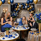 Auihiay 104PCS Blue Roses, Realistic Silk Velvet Blue Artificial Flowers - Image 7