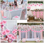 Unittype 150 Packs Heart Shaped Paper Fans for Wedding Guests,Baby Pink - Image 5