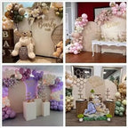 Double-Sided Arch Frame Fabric Cover Beige White Ripples Arched Panel Stand Cover for Wedding Birthday Baby Shower Parties Decoration (Beige-HP463,3X6ft) - Image 7