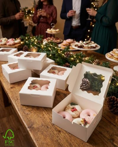 Bakepacker White Cookie Boxes With Window 6x6x3 inches 240pcs - Image 6