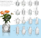 Glass Bud Vases Set of 64 - Assorted Small Mini Glass Vases for Flowers, Crystal Vintage Vase Set, Bulk Centerpieces for Table Décor, Wedding, Home and Events (Clear, 64 Pcs) - Image 7