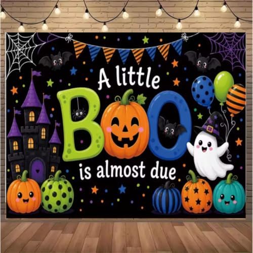 Cartoon Halloween Baby Shower Children's Birthday Background 8x6 FT - Image 3