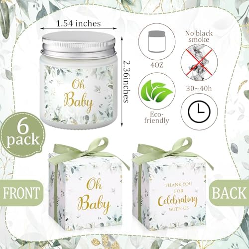 Conelist 6 Sets Baby Shower Prizes Scented Candles Party Favors, Eucalyptus - Image 2