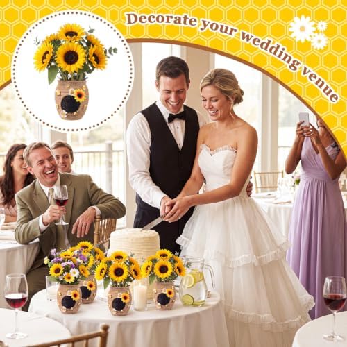 56 Pcs DIY Bee Hive Decor Honey Pot Vase Kits Bee Party Table Centerpieces - Image 5