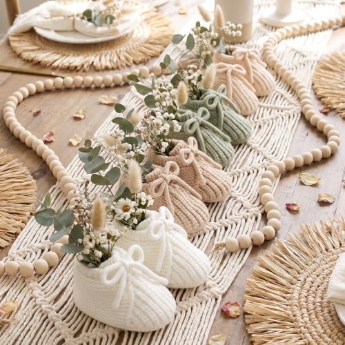 Tranqun 4 Sets Baby Booties Centerpiece No Floral DIY,Low Top,Sage Green by Tranqun