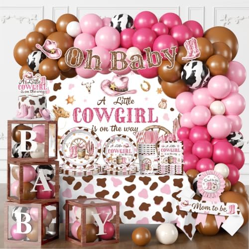 266pcs Cowgirl Baby Shower Decorations for Girls, Serves 25 by Unknown