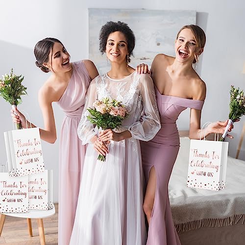 Ctosree 50 Pcs Bridal Shower Welcome Bags Bulk, White, Rose Gold - Image 6