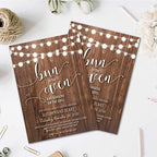 Bun in the Oven | Burgers on the Grill | Baby Shower Invitation | Baby-Q Shower | Baby BBQ | Bun in the Oven Invite | Rustic | String Lights - Image 3