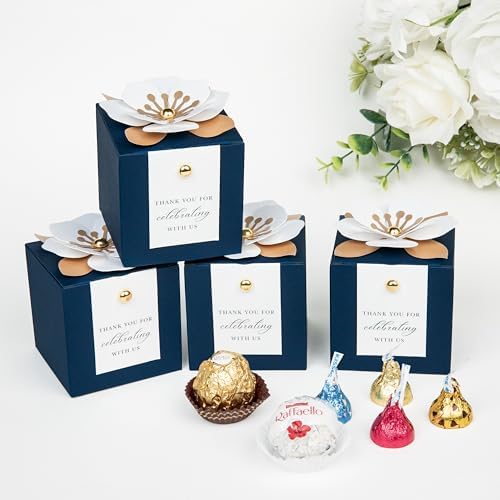 FEIYI 20 PCS Favor Boxes, Navy Blue Candy Boxes 2.55x2.55x2.55 - Image 4
