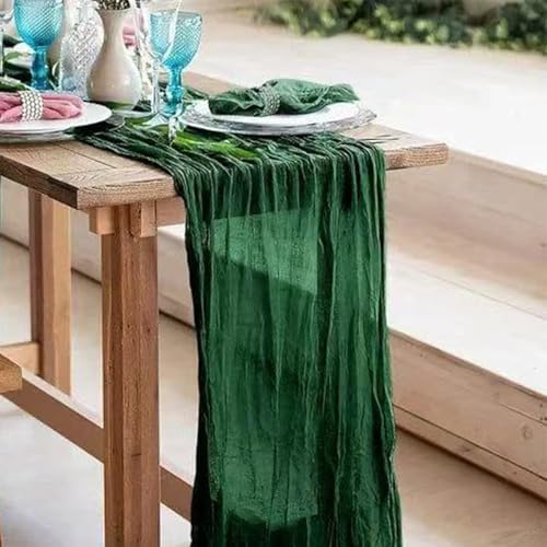 12Pack Emerald Green Cheesecloth Table Runner 20x120inch Gauze Runners - Image 5