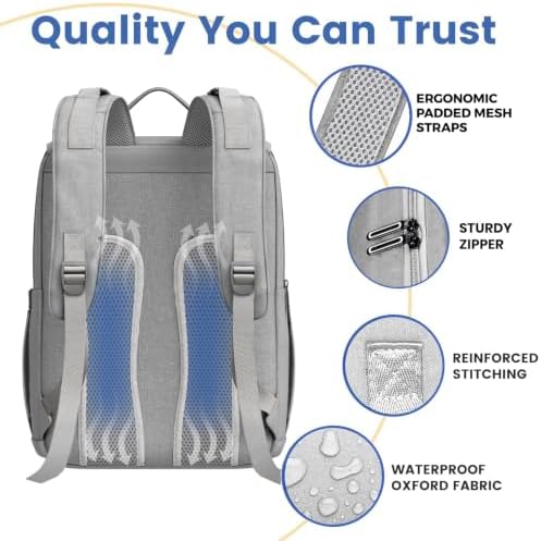 Baby Diaper Bag Backpack - Baby Bags for Boys & Girls, Large Waterproof Diaper Backpack - Baby Shower Gifts & Registry Must Haves - Travel Diaper Bags with Changing Pad & Back Zipper - Baby Boy Stuff - Image 4