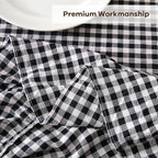 Black White Gingham Ruffled Table Cloth Rectangular 70"x52" - Image 6