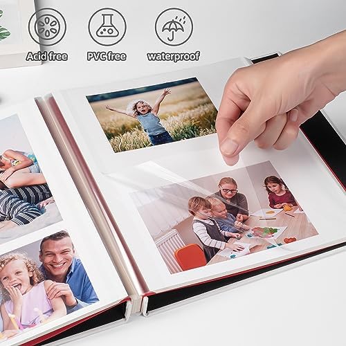 HoneyTolly Large Photo Album Self Adhesive, DIY Scrapbook Album for 3x5 4x6 8x10 Pictures, 60 Pages Linen Cover Memory Book, Ideal Gift for Family Wedding Baby Christmas Anniversary(White) - Image 5