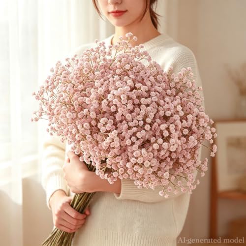 Pink Babys Breath Artificial Flowers, Fall Flowers, Pink Fall Decor - Image 5