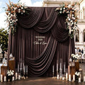 20ftx14ft Brown Backdrop Curtain for Wedding Parties by PartyVillage