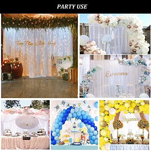 10ft x 10ft White Chiffon Backdrop Curtains, Wrinkle-Free Sheer Chiffon Fabric Photo Curtain Drapes for Wedding Ceremony Arch Party Stage Photography Decorations - Image 4