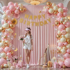 4 Panles Dusty Rose Backdrop Curtains - Wrinkle Free Fabric Backdrop Curtain for Photoshoot,10ft Wedding Party Photo Backdrop Drapes for Birthday Baby Shower Photography Stage Background Decorations - Image 3