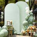 7.2FT 6FT Sage Green Arch Backdrop Set of 2, Wrinkle-Free Stretchy Spandex Wedding Cover, Round Chiara Background Stand for Birthday Party Baby Shower by Nobed+HHT