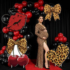 4 Pcs Large Red Cheetah Print Birthday Decoration, Y2k Leopard and Cherry Cardboard Cutout, Red and Black Cherry Cardboard Cutout Backdrop Yard Signs for Girls Women Birthday Party Supplies - Image 5