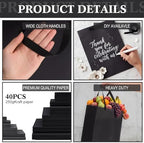 PerKoop 80 Pack Kraft Gift Bags with Handles 4 Sizes,Vertical,Black - Image 3